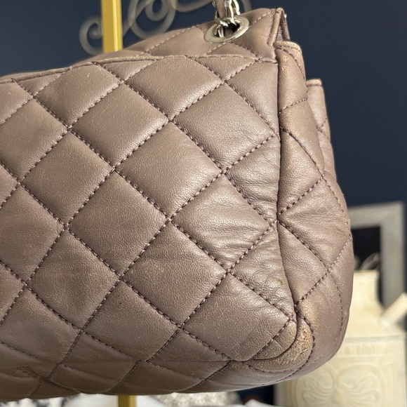 Michael Kors Quilted Chain-Strap Shoulder Bag in Taupe Brown - Picture 12 of 17